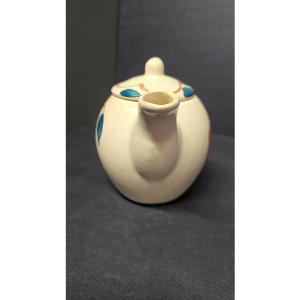Vintage Cream Ceramic Fruit Teapot Apple Pear Country Farmhouse Lid Kitchen - Picture 3 of 9